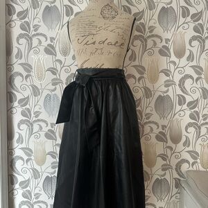 Who What Wear Black A-Line Vegan Leather Skirt